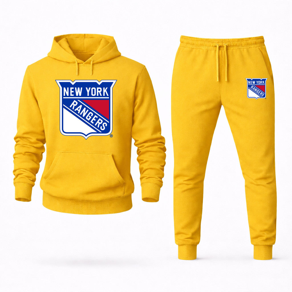 New York Rangers Hoodie and Joggers Set - Yellow