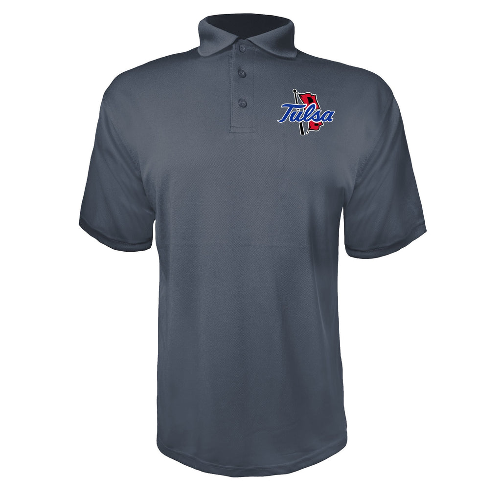 Tulsa Golden Hurricane Charcoal polyester polo