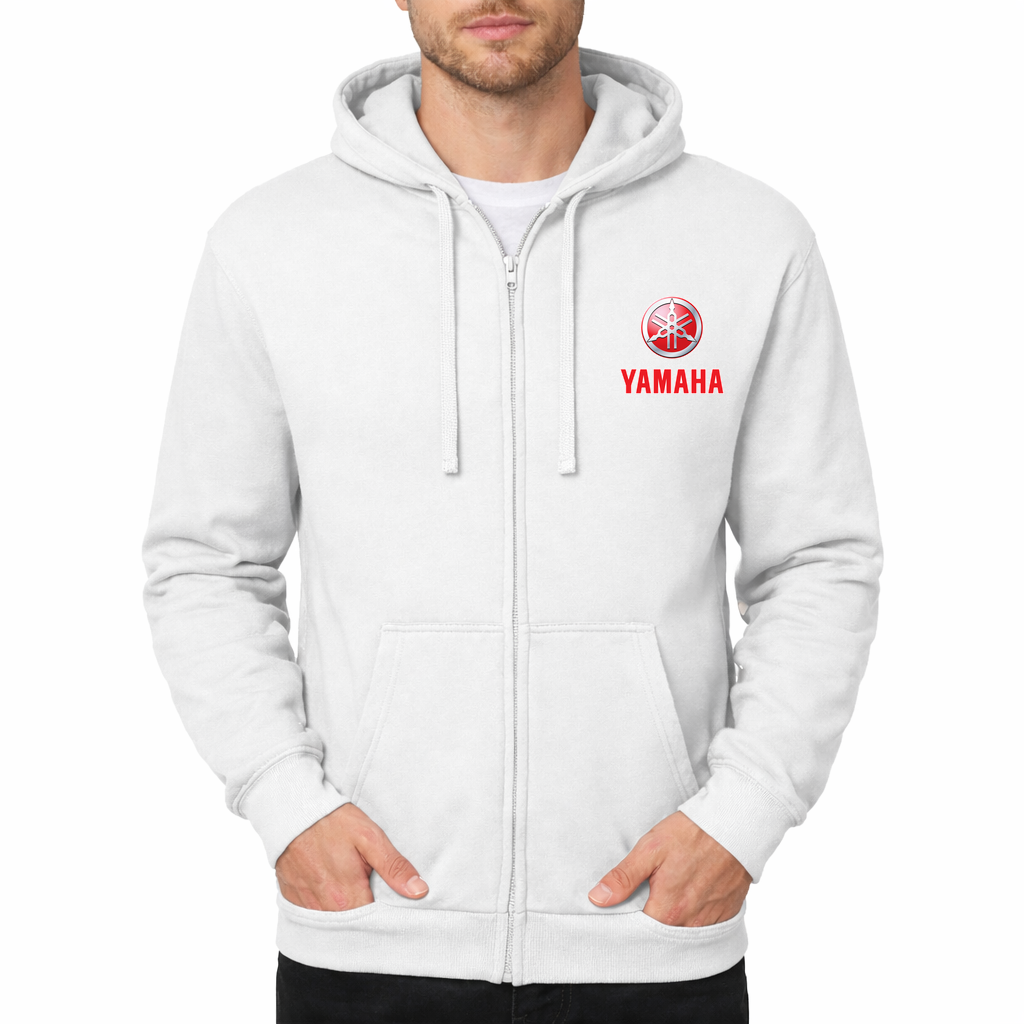 YAMAHA Zipper Hoodie - White