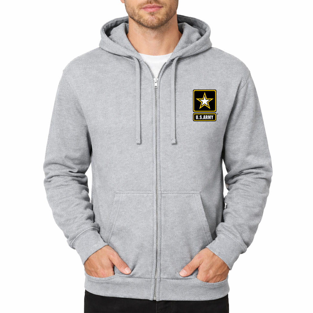 U.S. Army Zipper Hoodie - Grey