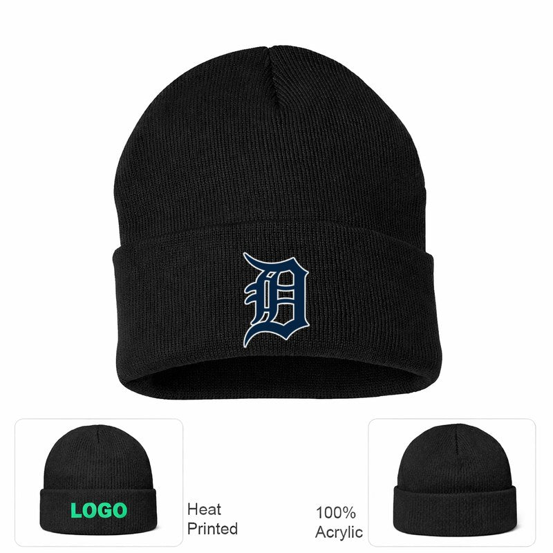 Detroit Tigers Black Beanie Hat