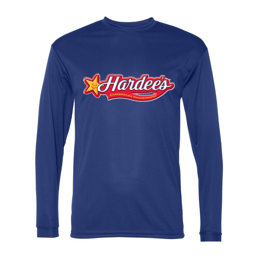 Men's Hardee's Polyester Long Sleeve T-Shirt - Royal Blue
