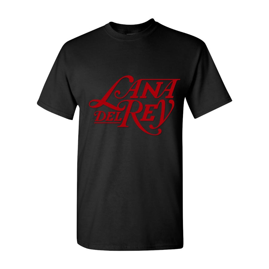 Men's Lana Del Rey Logo 768x432 Cotton T-Shirt - Black