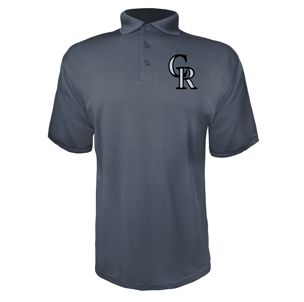 Colorado Rockies Charcoal polyester polo