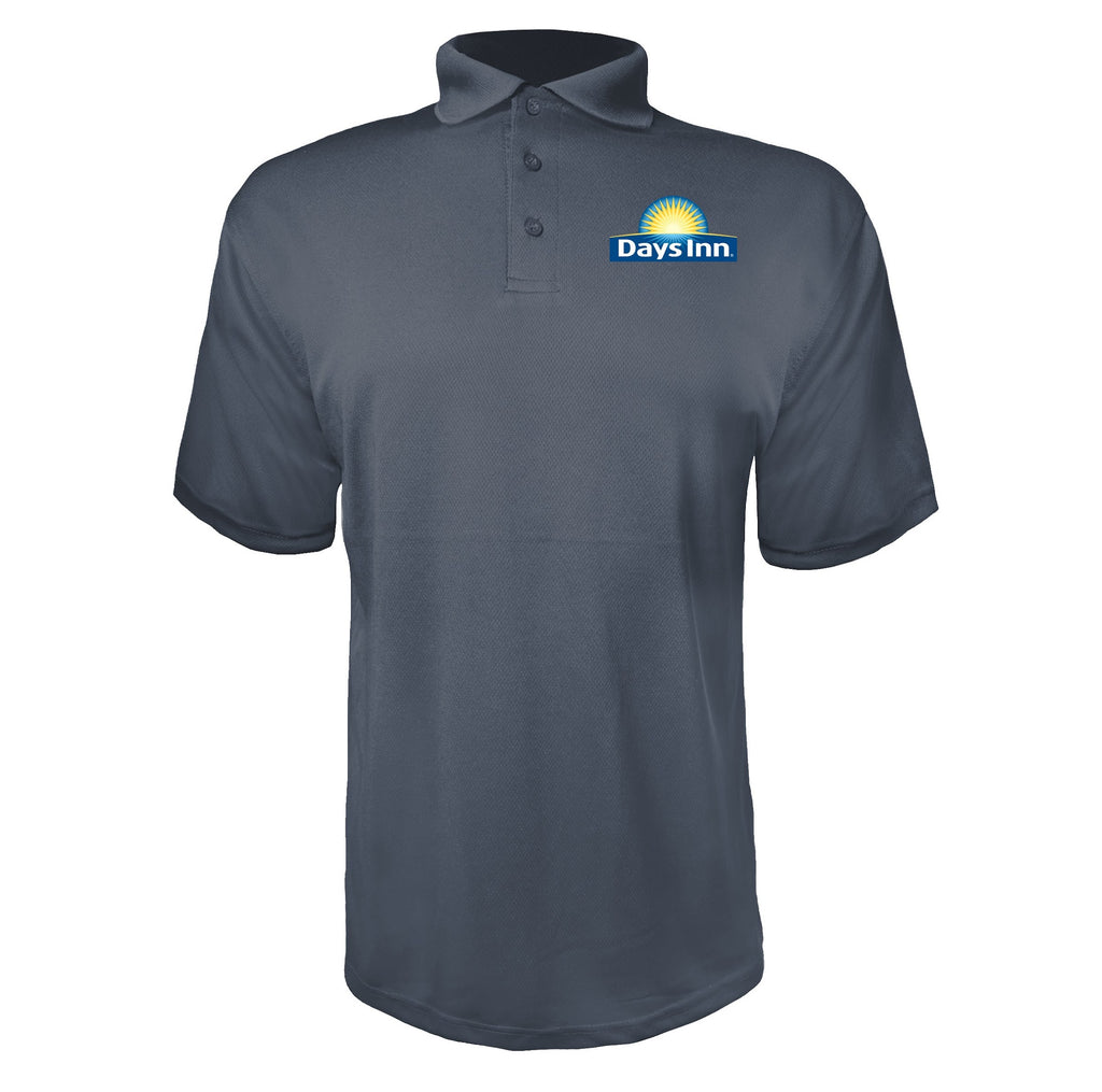 Days Inn men's polyester polo in Charcoal