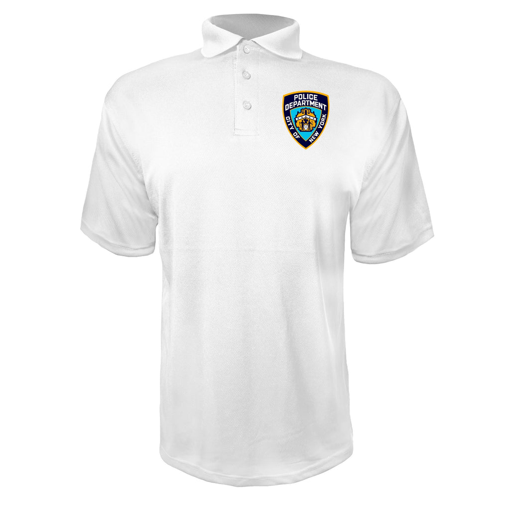 NYPD men's polyester polo in White