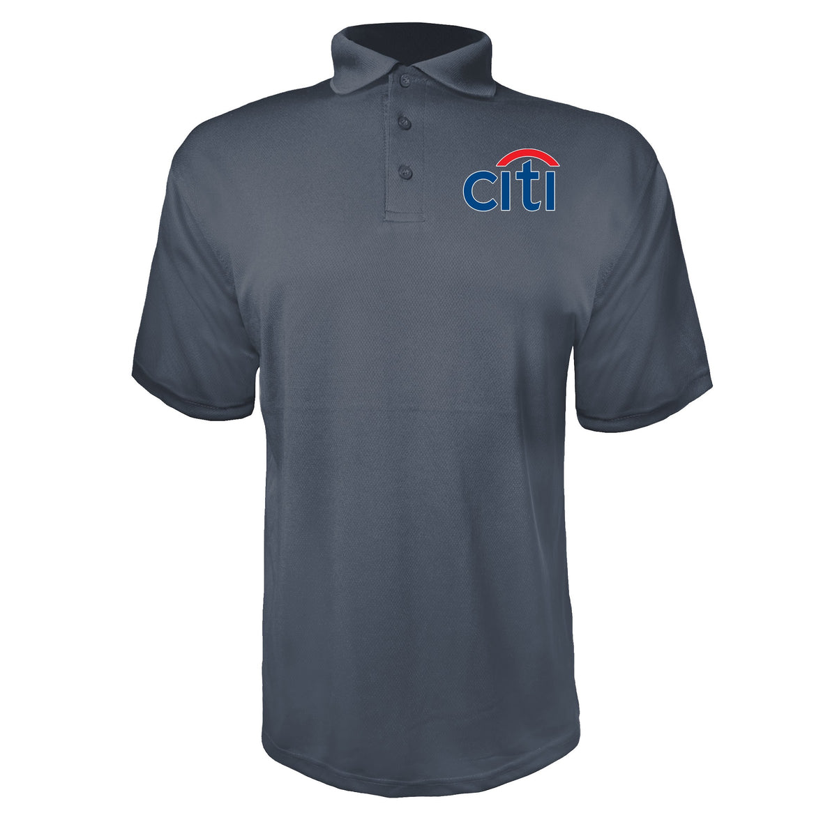 Citi Bank men's polyester polo in Charcoal