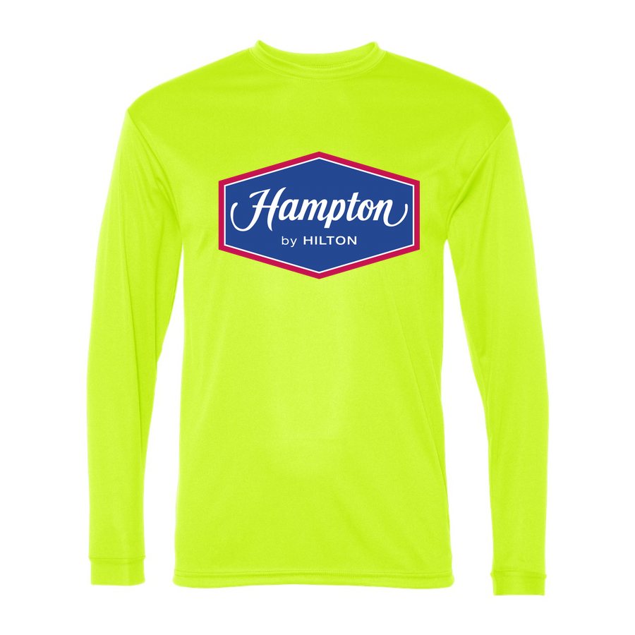 Men's Hampton Polyester Long Sleeve T-Shirt - Safety Yellow