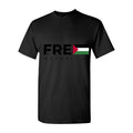 Men's Free Palestine Black Cotton T-Shirt - Black