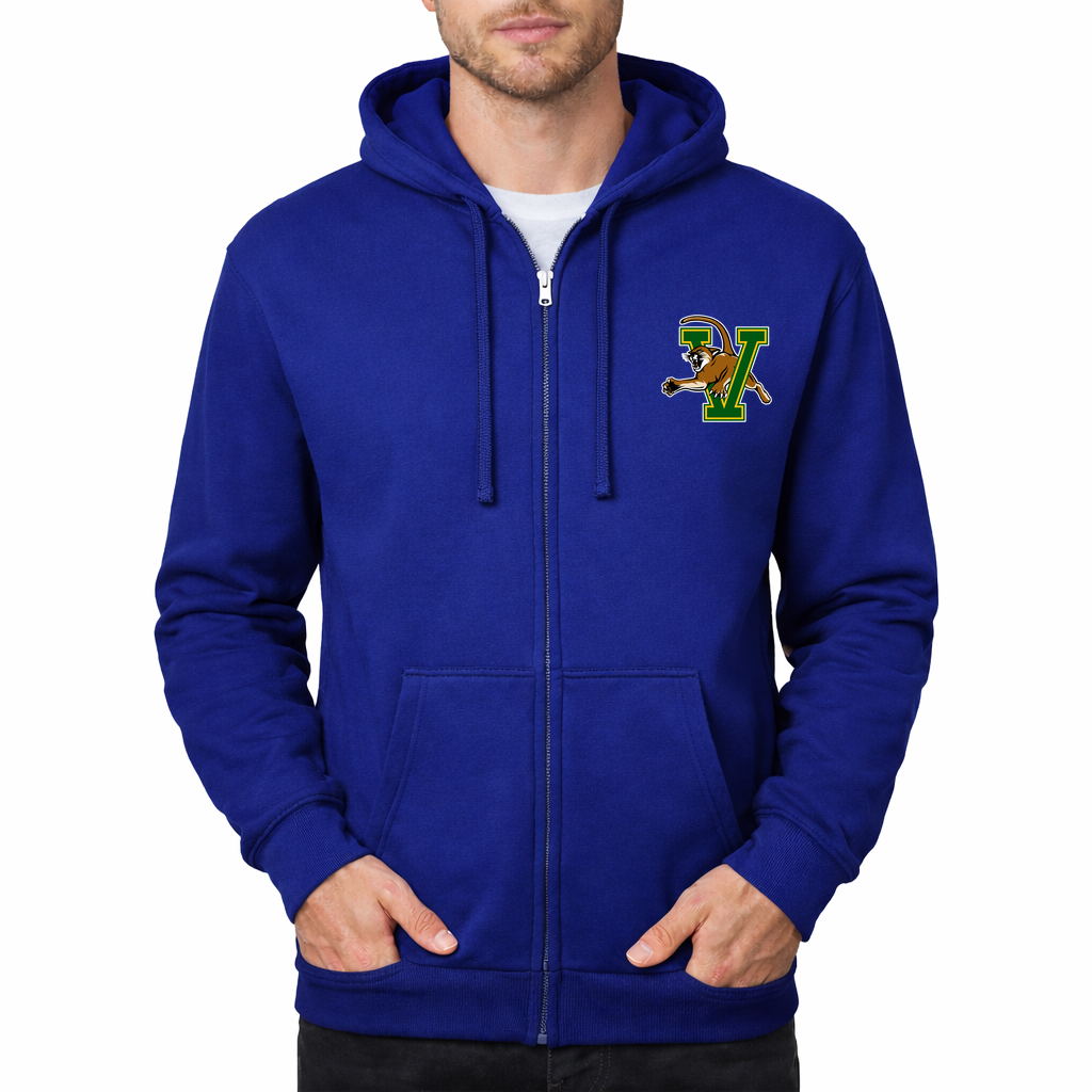 Men's Vermont Catamounts Zipper Hoodie - Royal Blue