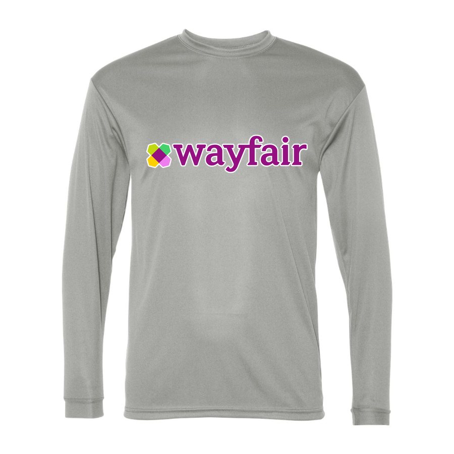 Men's Wayfair Polyester Long Sleeve T-Shirt - Silver
