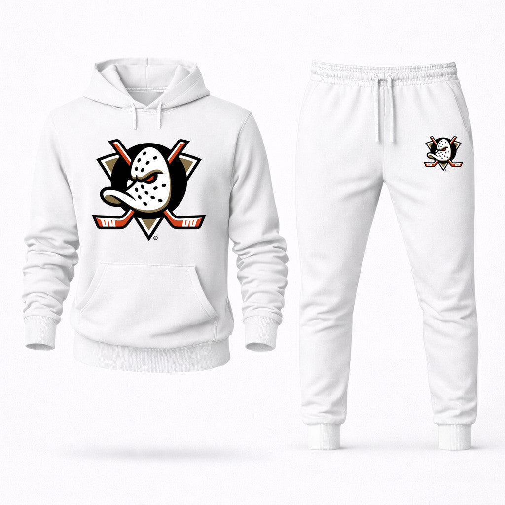 Anaheim Ducks Hoodie and Joggers Set - White