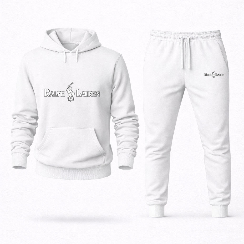 Polo Ralph Lauren White Hoodie and Joggers Set - White