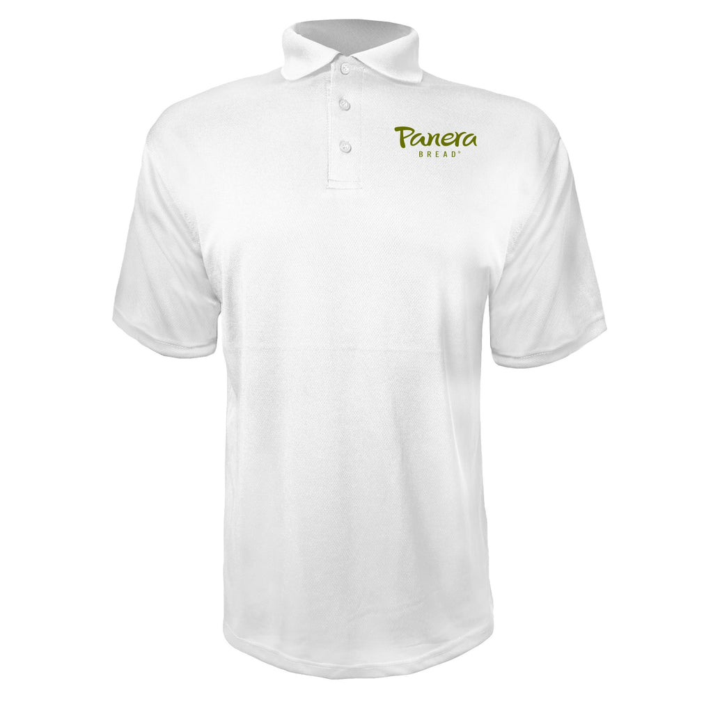 Panera Bread men's polyester polo in White