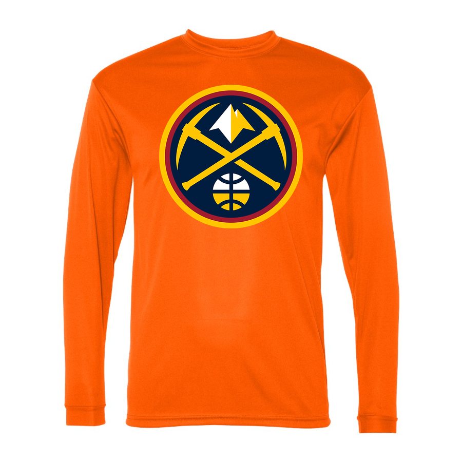 Men's Denver Nuggets Polyester Long Sleeve T-Shirt - Safety Orange