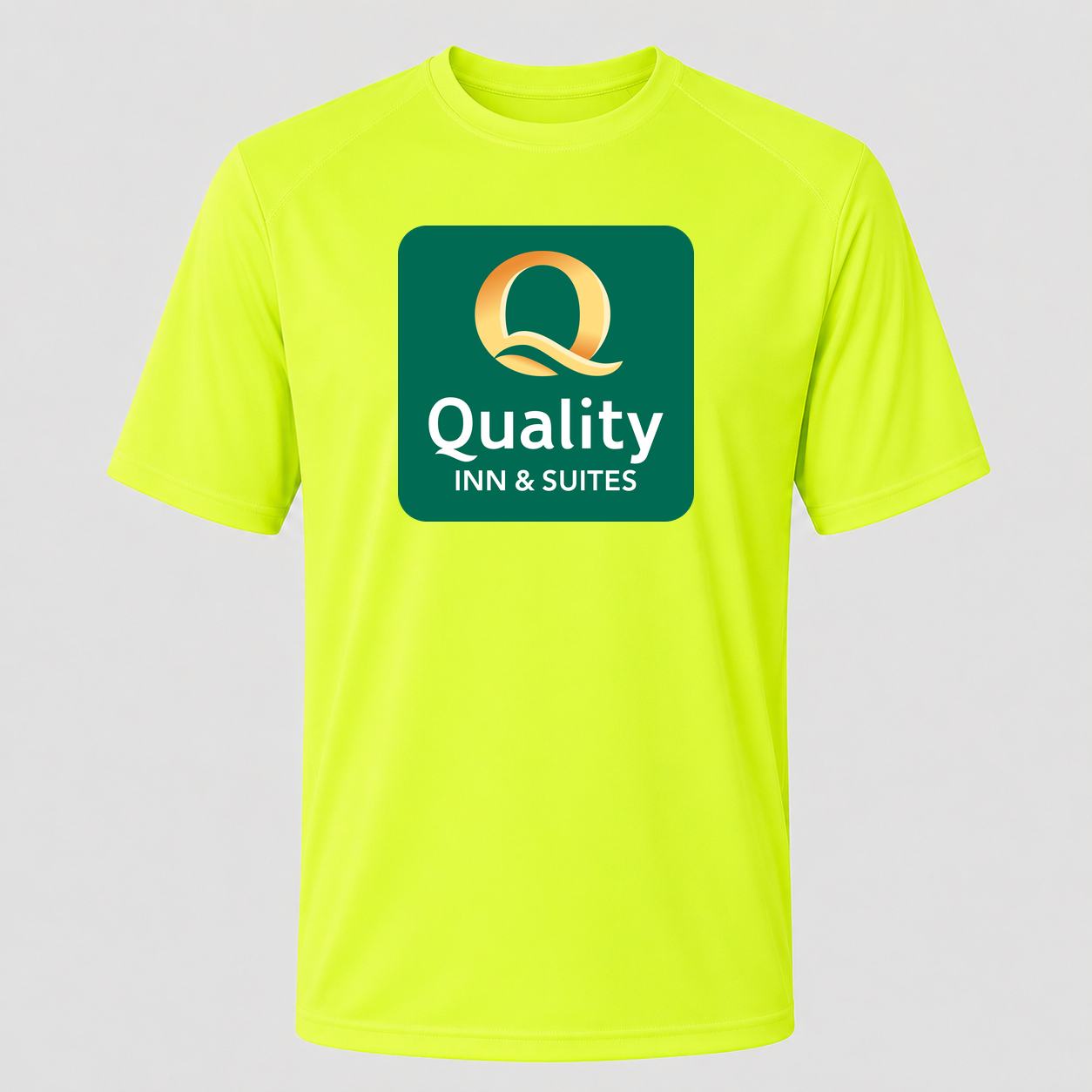 Men's Quality Inn & Suites Performance T-Shirt - Safety Green