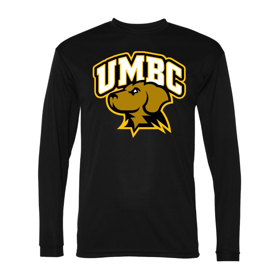 Men's UMBC Retrievers Polyester Long Sleeve T-Shirt - Black