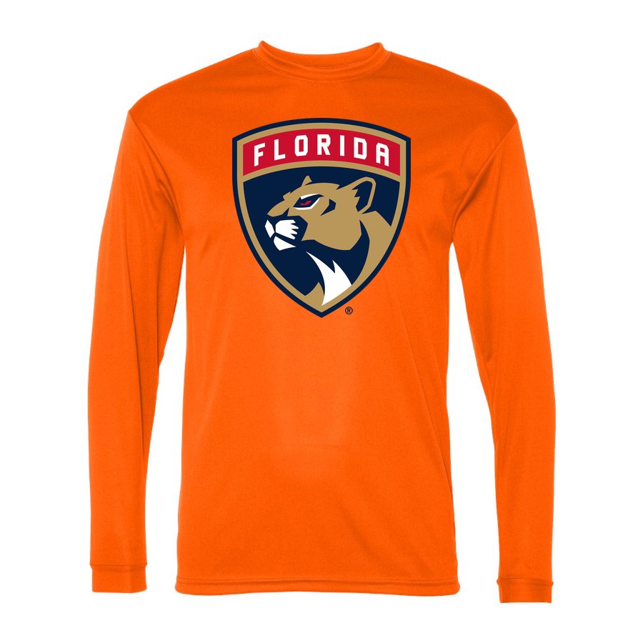 Men's Florida Panthers Polyester Long Sleeve T-Shirt - Safety Orange