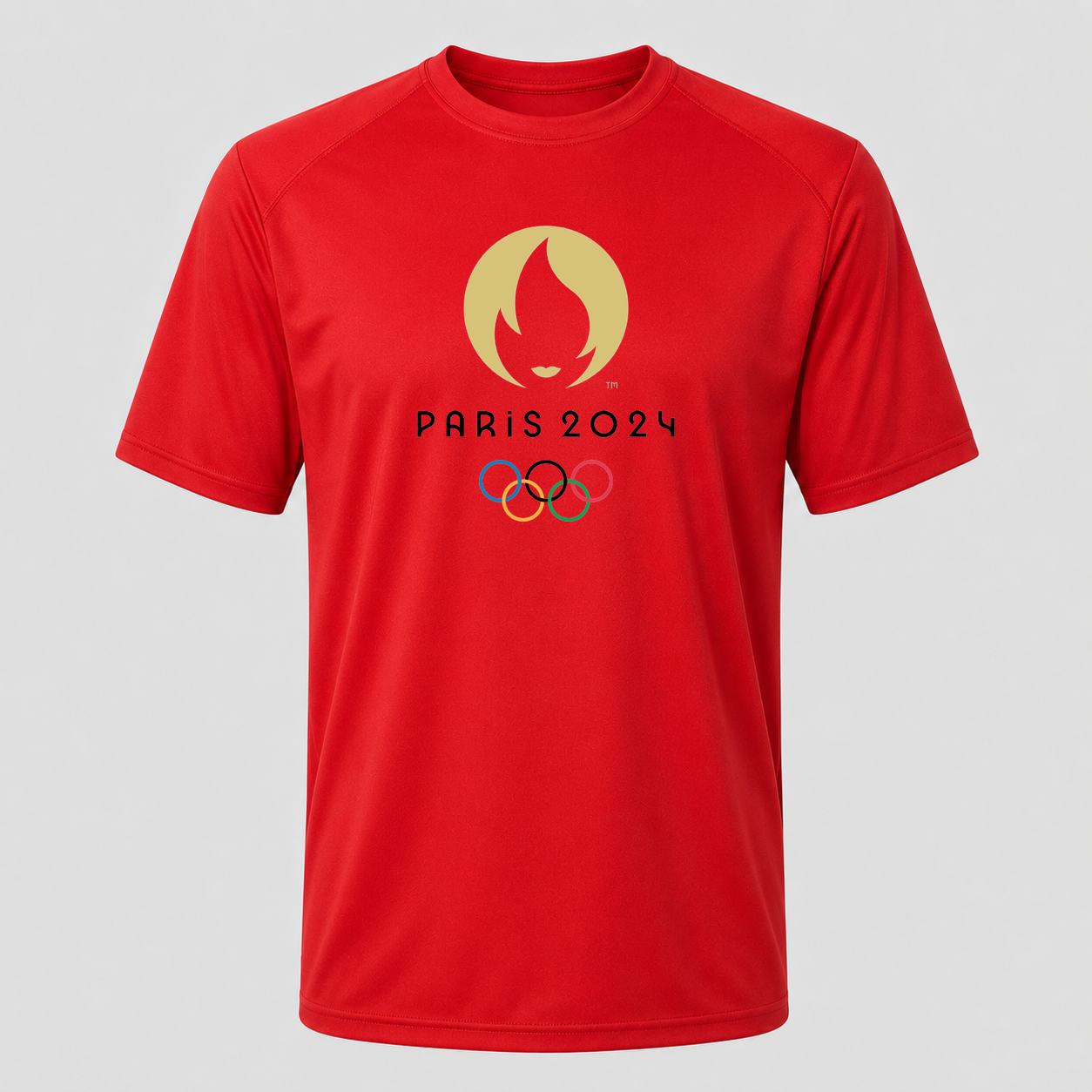 Men's Olympics 2024 Paris Black Performance T-Shirt - Red