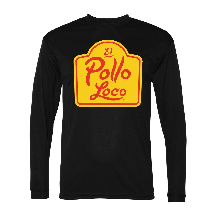 Men's El Pollo Loco Polyester Long Sleeve T-Shirt - Black