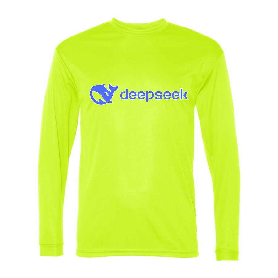 Men's DeepSeek Polyester Long Sleeve T-Shirt - Safety Yellow
