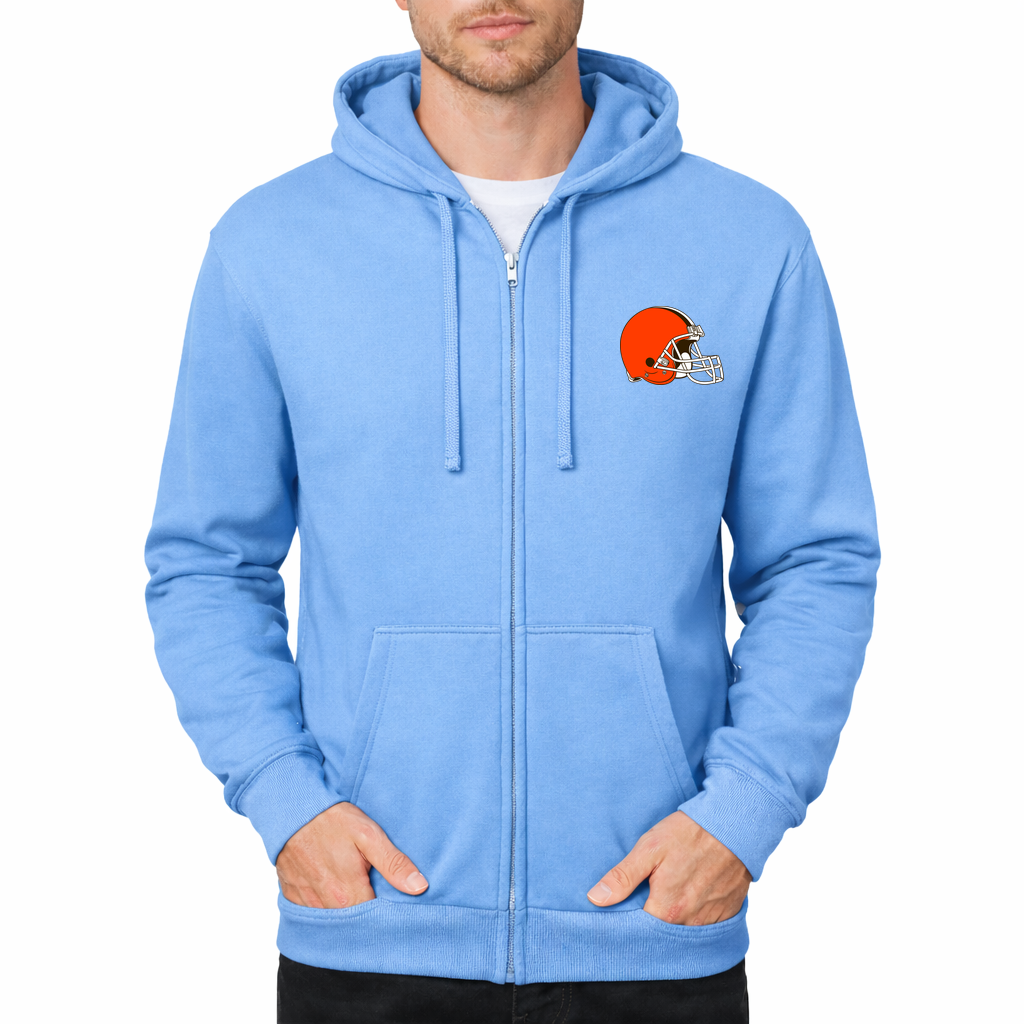 Men's Cleveland Browns Zipper Hoodie - Sky Blue