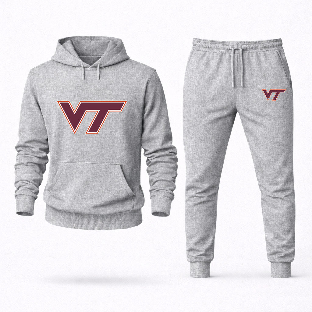 Virginia Tech Hokies Hoodie and Joggers Set - Grey