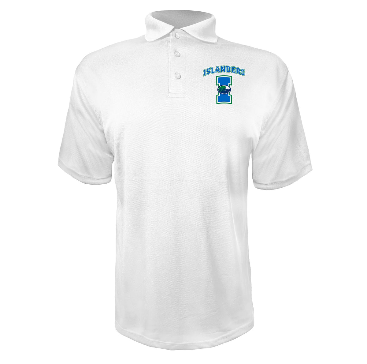 Texas AM CC Islanders White polyester polo