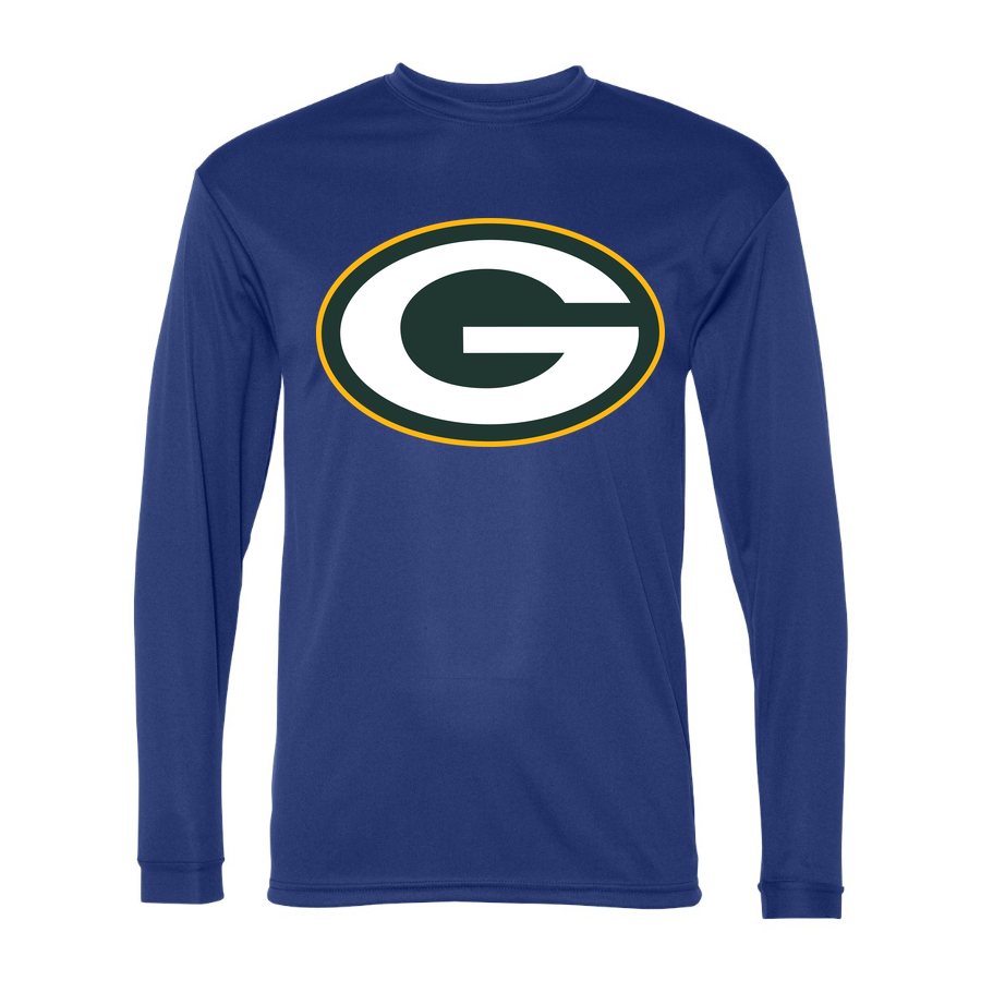 Men's Green Bay Packers Polyester Long Sleeve T-Shirt - Royal Blue