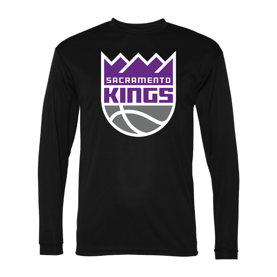 Men's Sacramento Kings Polyester Long Sleeve T-Shirt - Black