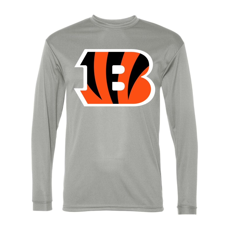 Men's Cincinnati Bengals Polyester Long Sleeve T-Shirt - Silver