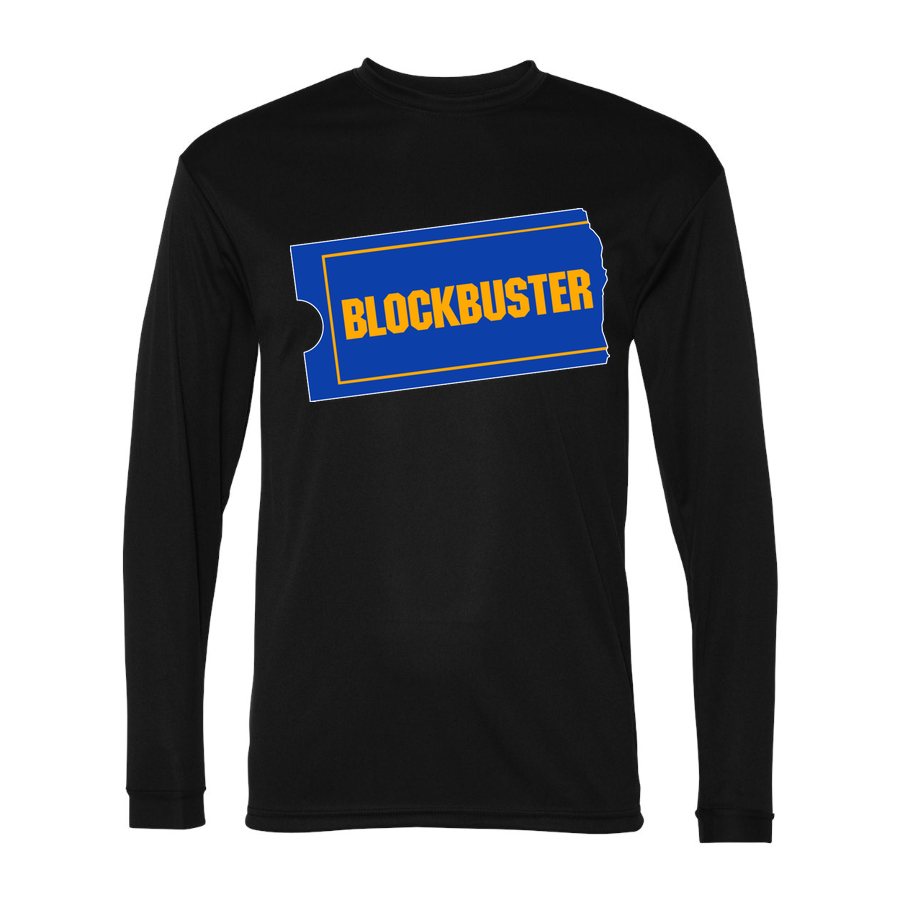Men's Blockbuster Polyester Long Sleeve T-Shirt - Black