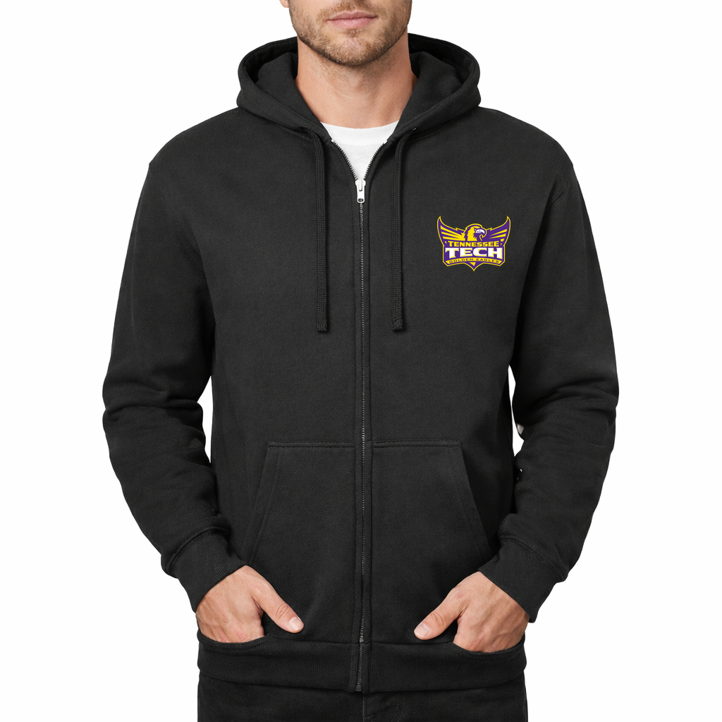 Men's Tennessee Tech Golden Eagles Zipper Hoodie - Black