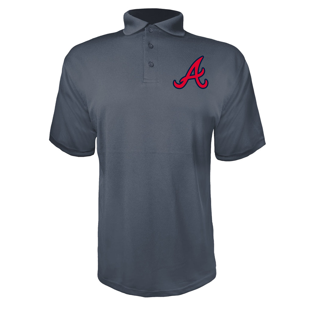 Atlanta Braves Charcoal polyester polo