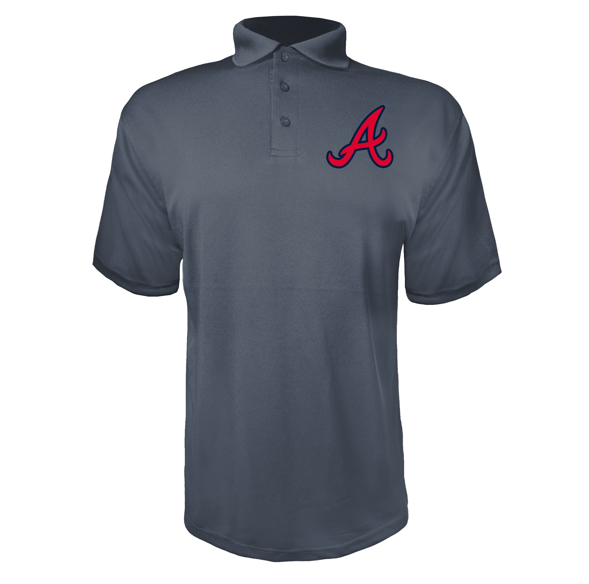 Atlanta Braves Charcoal polyester polo