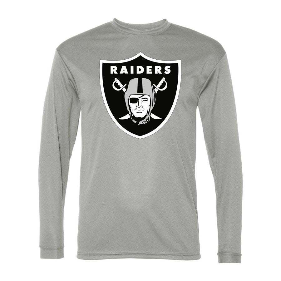 Men's Las Vegas Raiders Polyester Long Sleeve T-Shirt - Silver