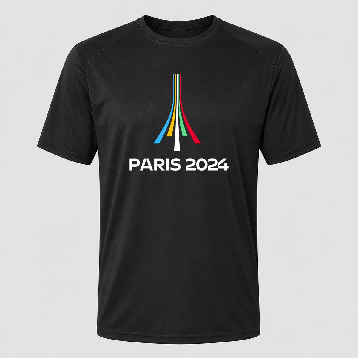Men's Paris 2024 Olympics White Performance T-Shirt - Black