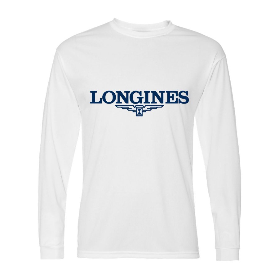 Men's Longines Polyester Long Sleeve T-Shirt - White