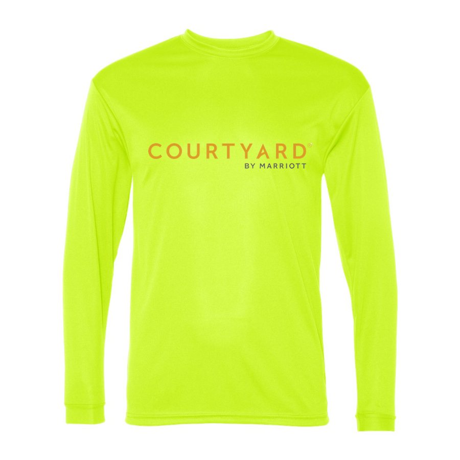 Men's Courtyard Polyester Long Sleeve T-Shirt - Safety Yellow