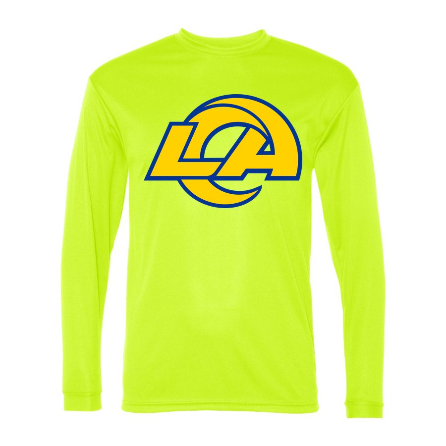 Men's Los Angeles Rams Polyester Long Sleeve T-Shirt - Safety Yellow