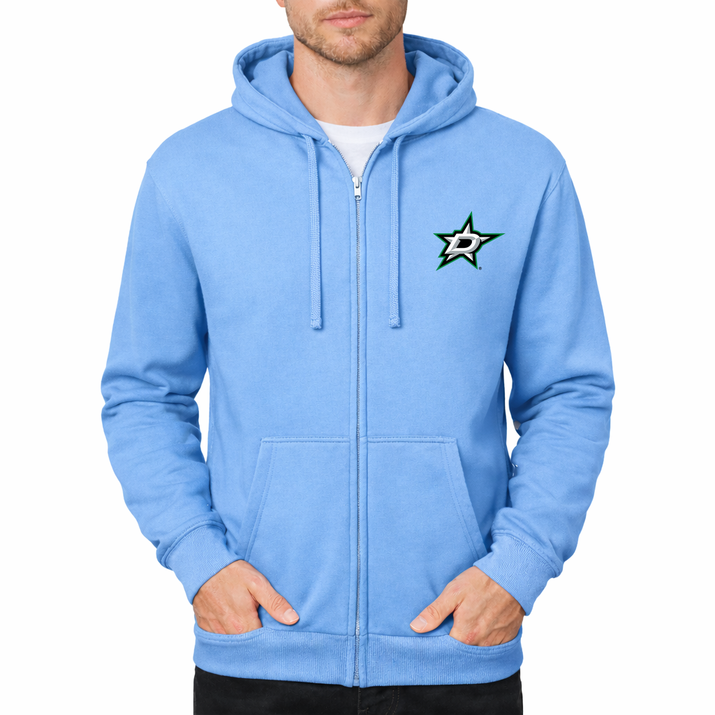Men's Dallas Stars Zipper Hoodie - Sky Blue