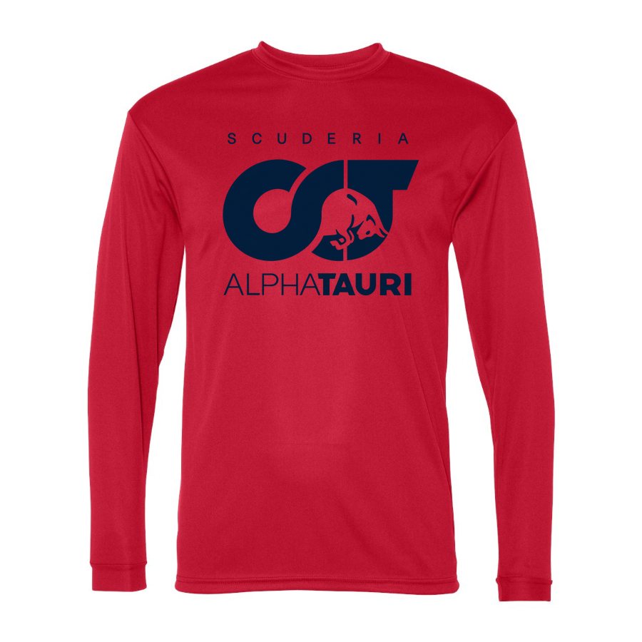 Men's Scuderia AlphaTauri Polyester Long Sleeve T-Shirt - Red