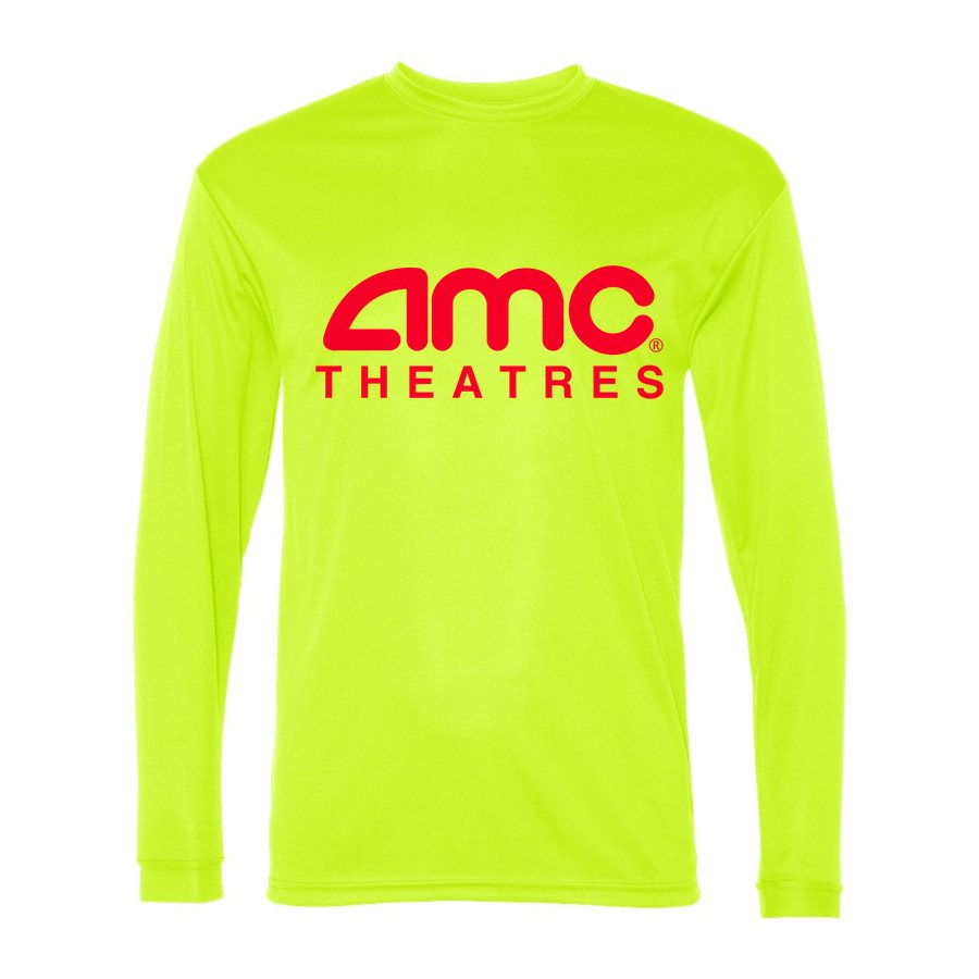 Men's AMC Theatres Polyester Long Sleeve T-Shirt - Safety Yellow
