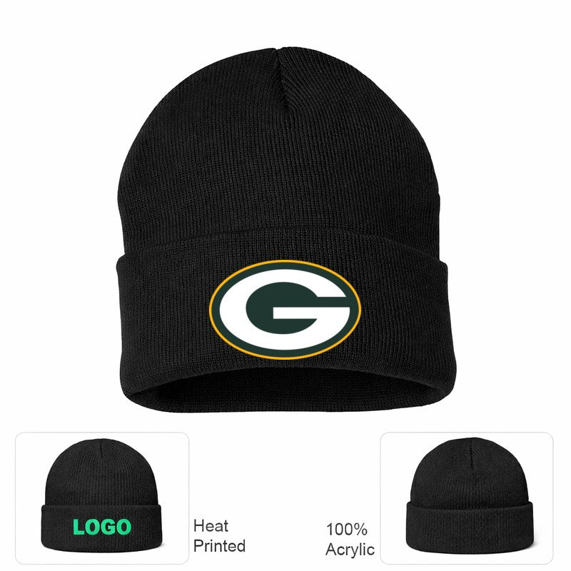 Green Bay Packers Black Beanie Hat
