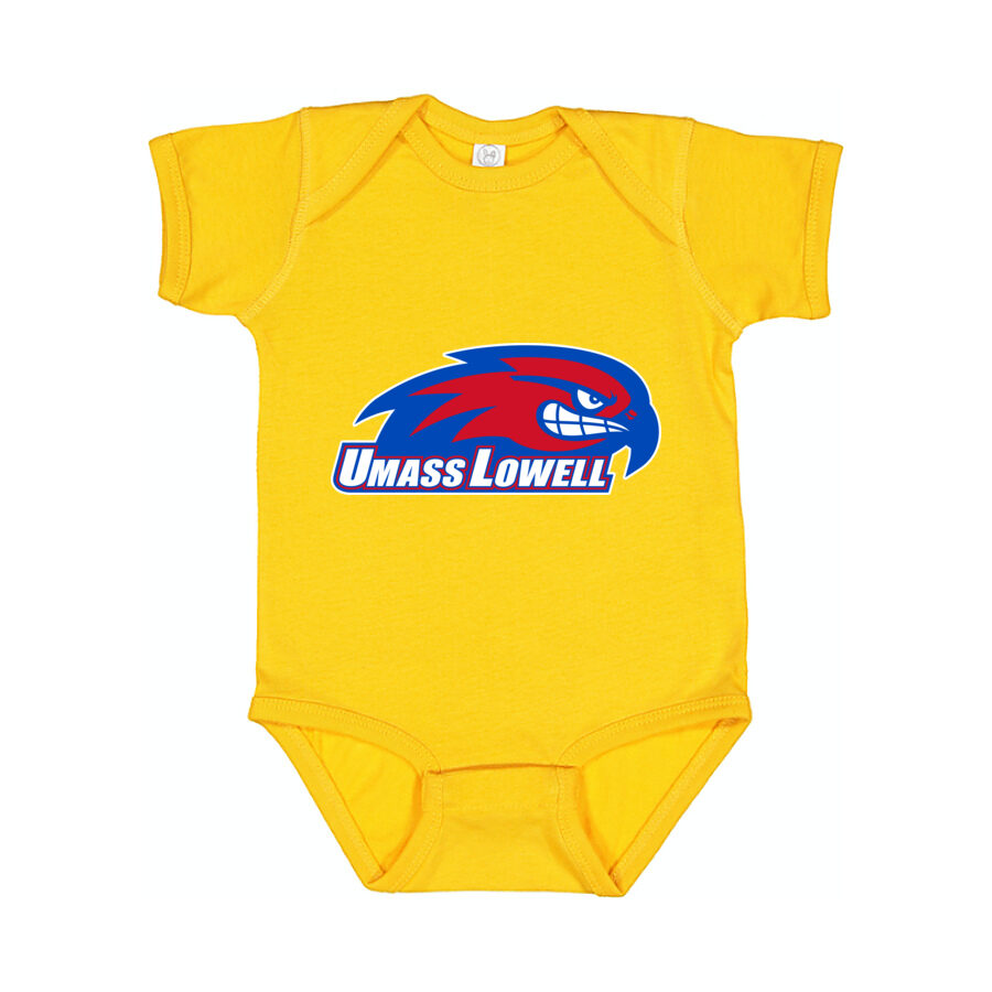 UMass Lowell River Hawks Baby Romper Onesie - Yellow