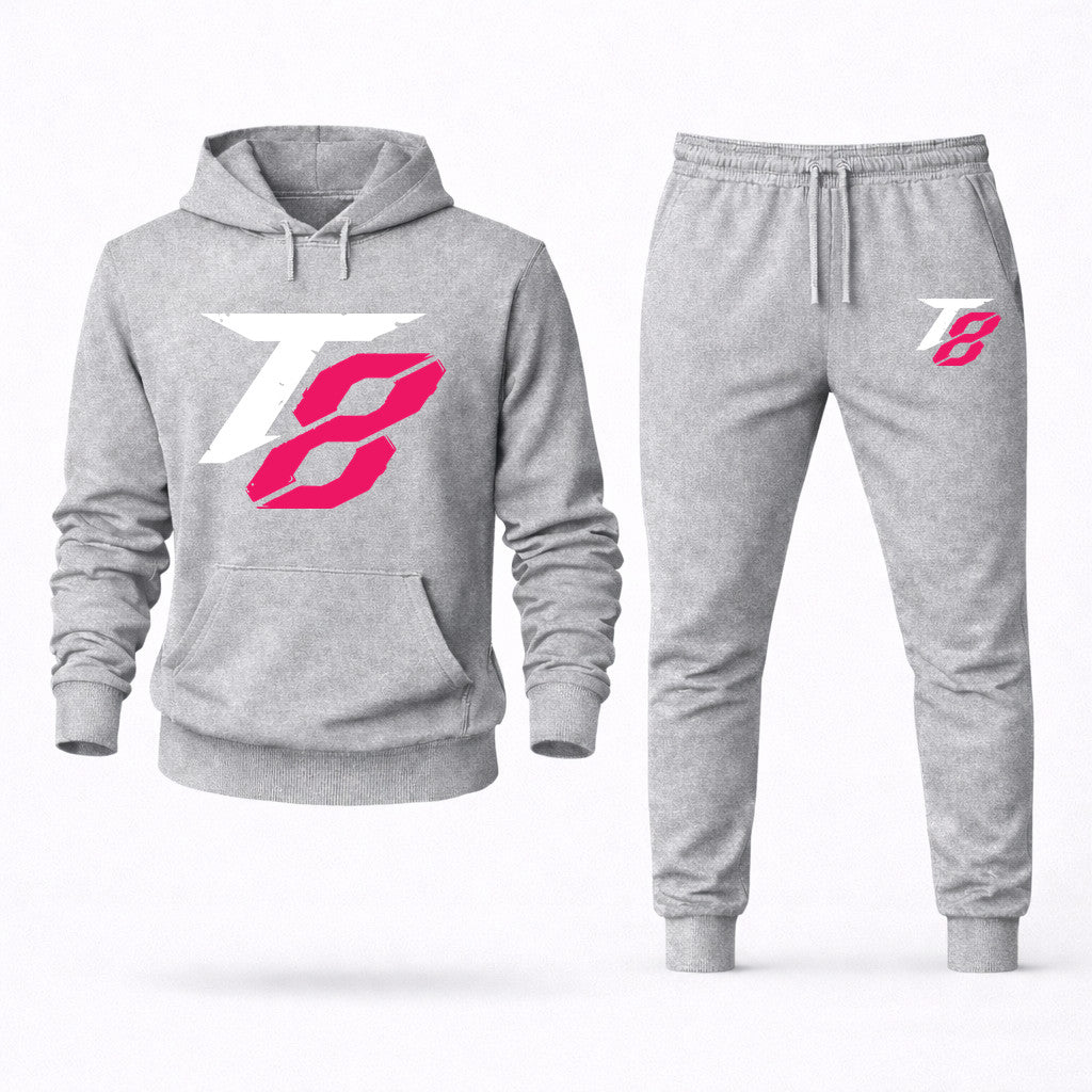 Tekken 8 White Hoodie and Joggers Set - Grey