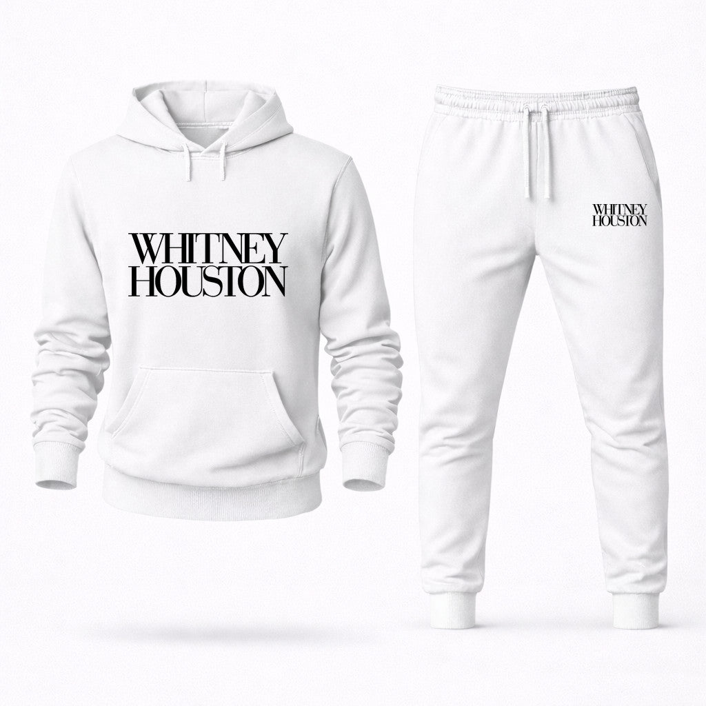 Whitney Houston Hoodie and Joggers Set - White