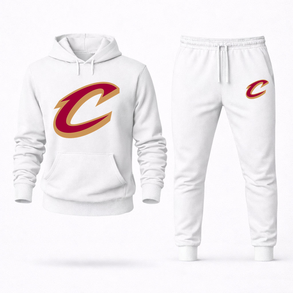 Cleveland Cavaliers Hoodie and Joggers Set - White