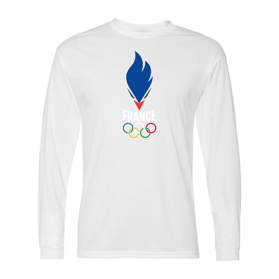 Men's France 2024 white Polyester Long Sleeve T-Shirt - White