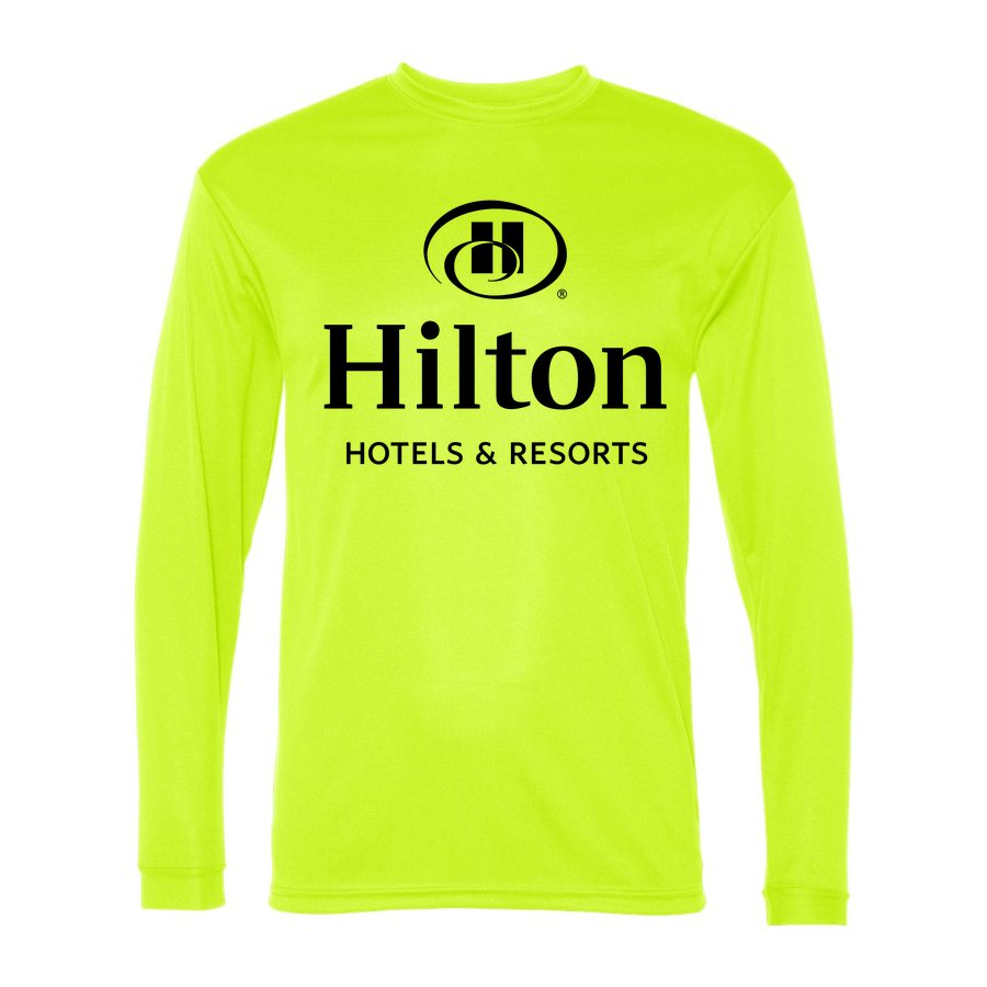 Men's Hilton Polyester Long Sleeve T-Shirt - Safety Yellow